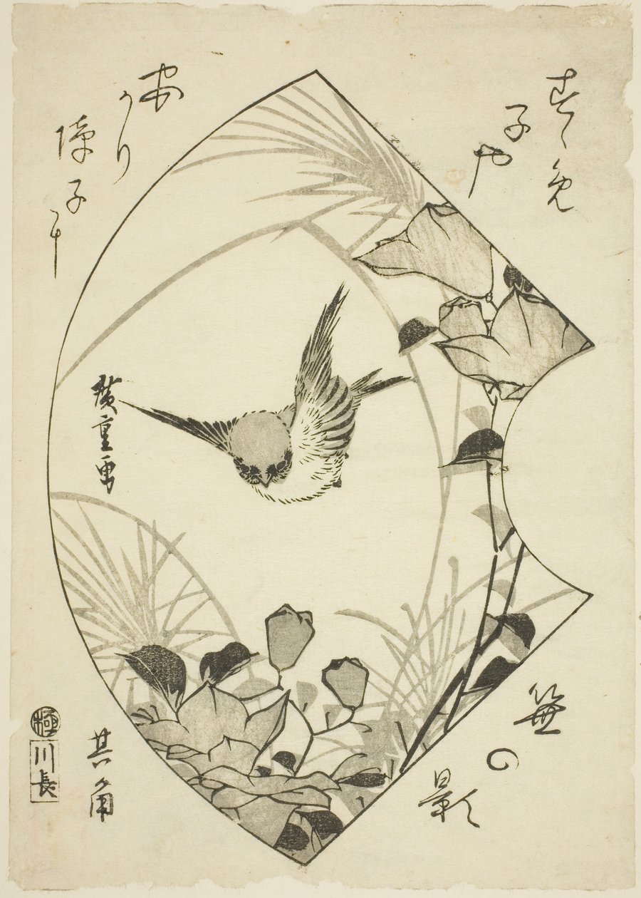 Herfstbloem en Mus door Utagawa Hiroshige