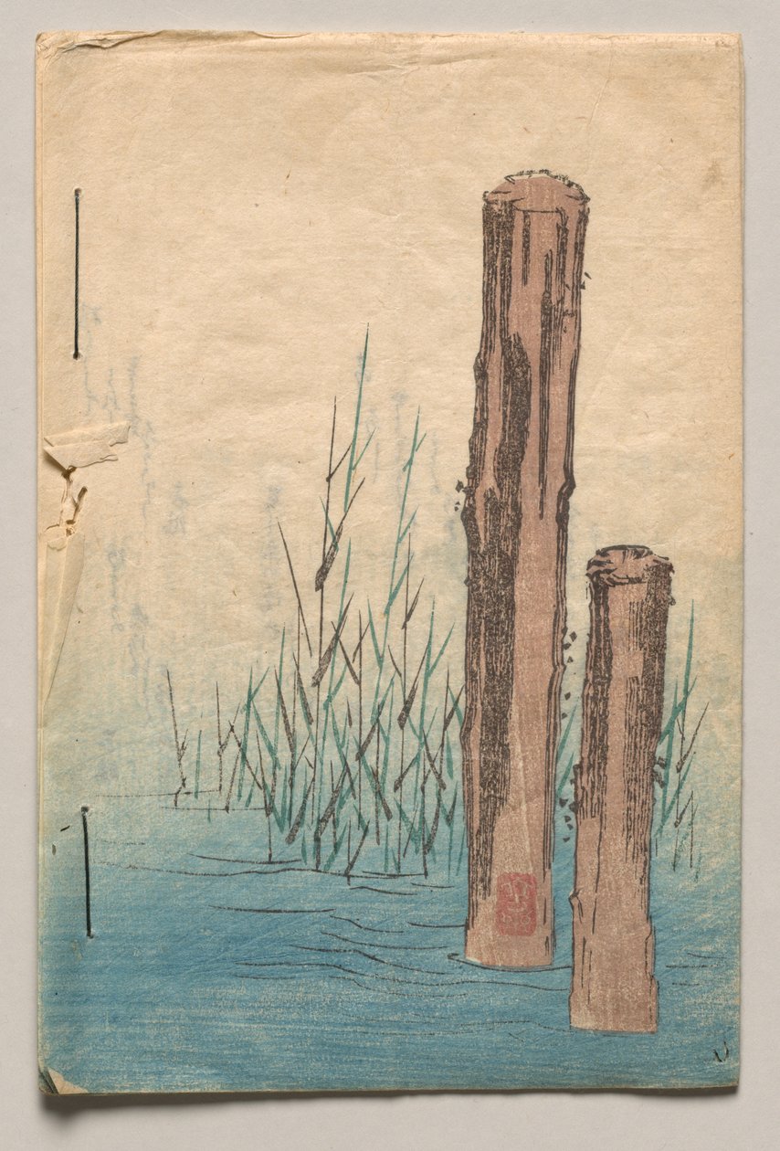 Achterkant van *Verses for Winter and Spring* door Utagawa Hiroshige