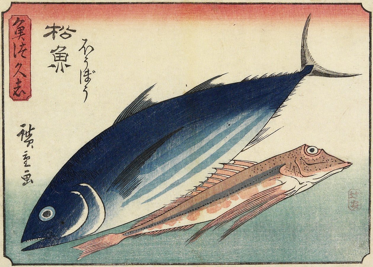 Bonito en Gurnard, 1830-1844 door Utagawa Hiroshige