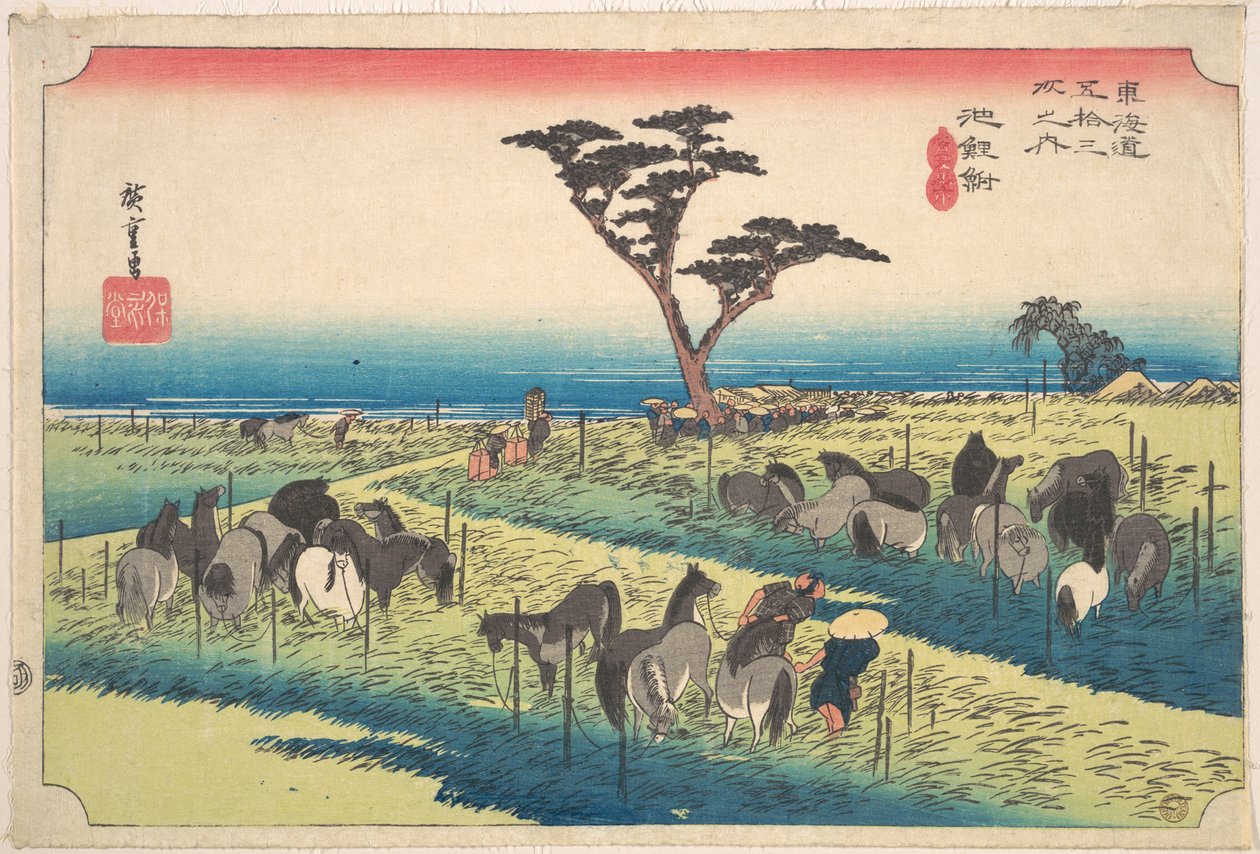 Chiryu, Shuka Uma Ichi door Utagawa Hiroshige