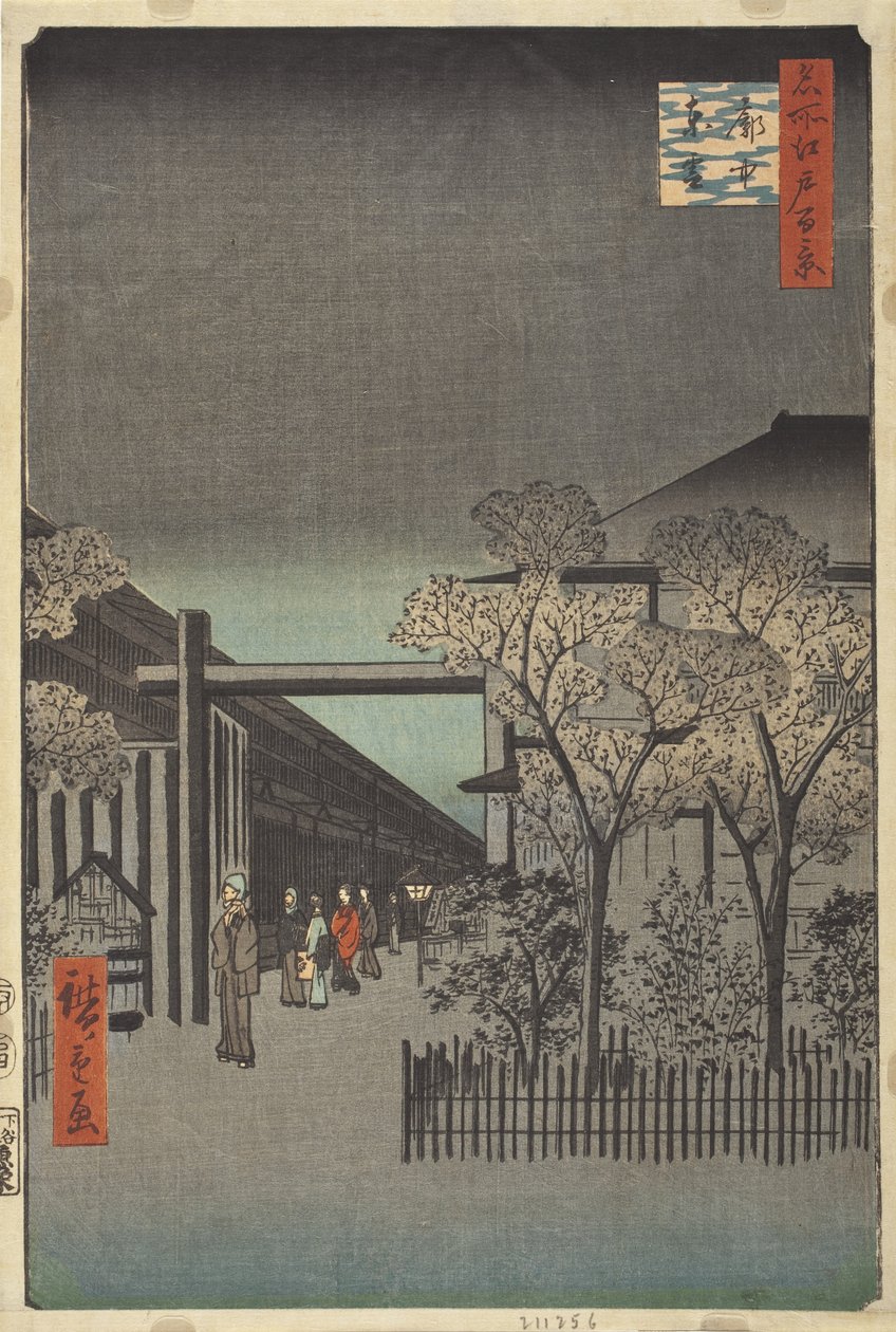 De dageraad in Yoshiwara door Utagawa Hiroshige