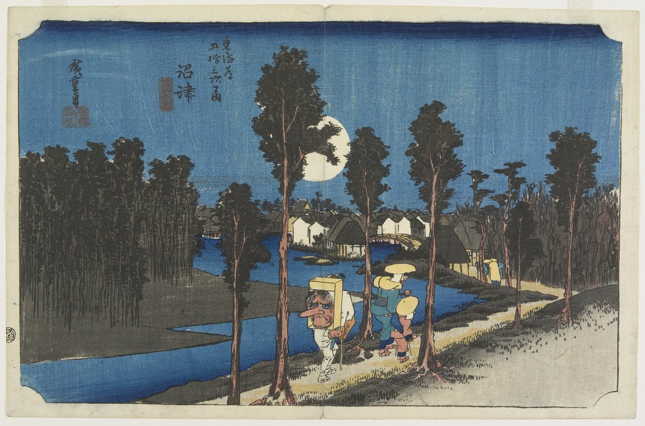 Schemering, Numazu, ca. 1833 door Utagawa Hiroshige