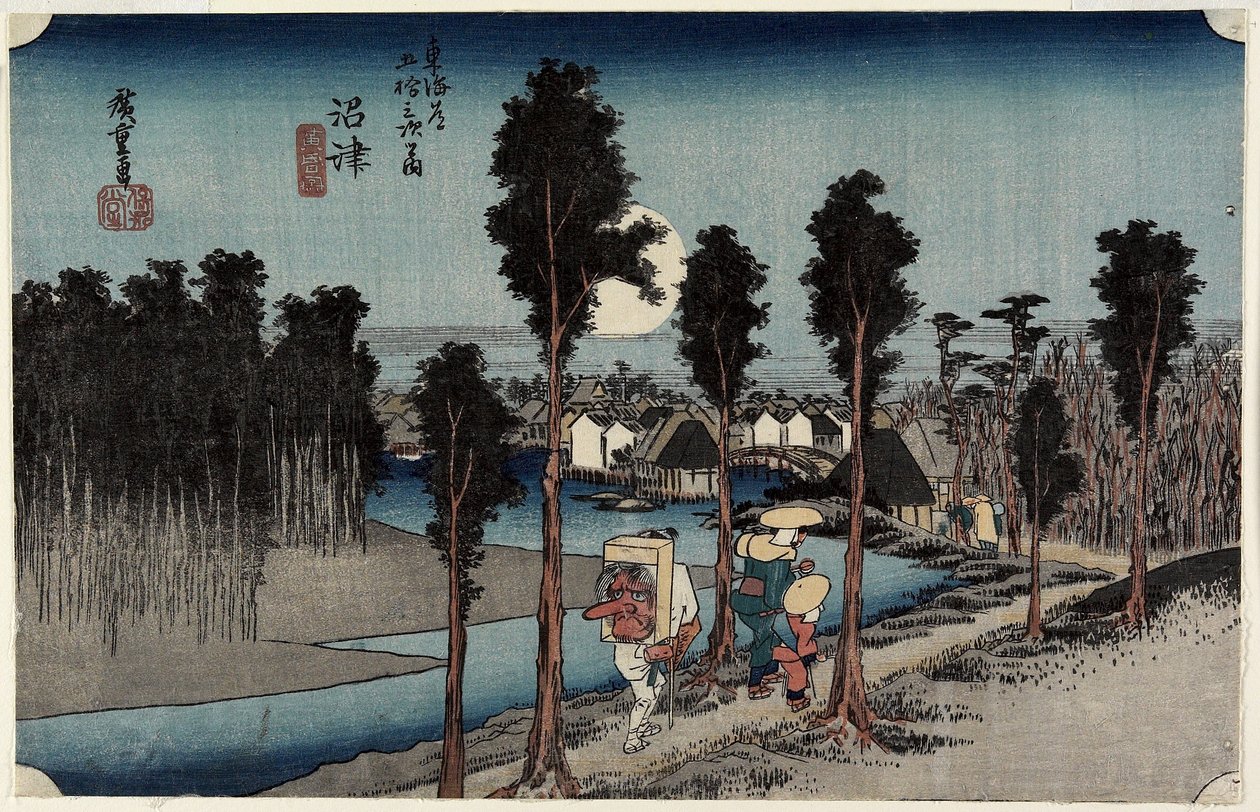 Schemering bij Numazu, ca. 1833 door Utagawa Hiroshige