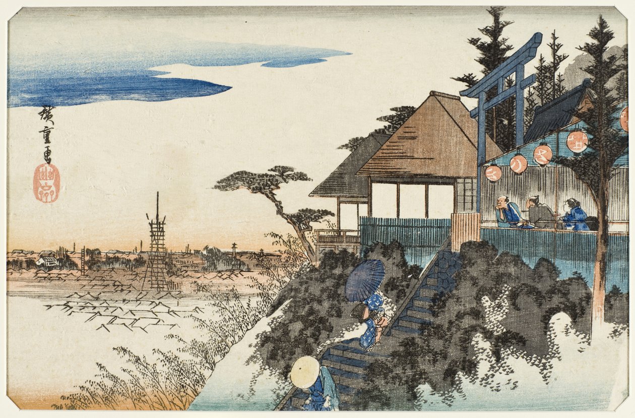 De oostelijke helling bij het Kanda Myōjin-heiligdom door Utagawa Hiroshige