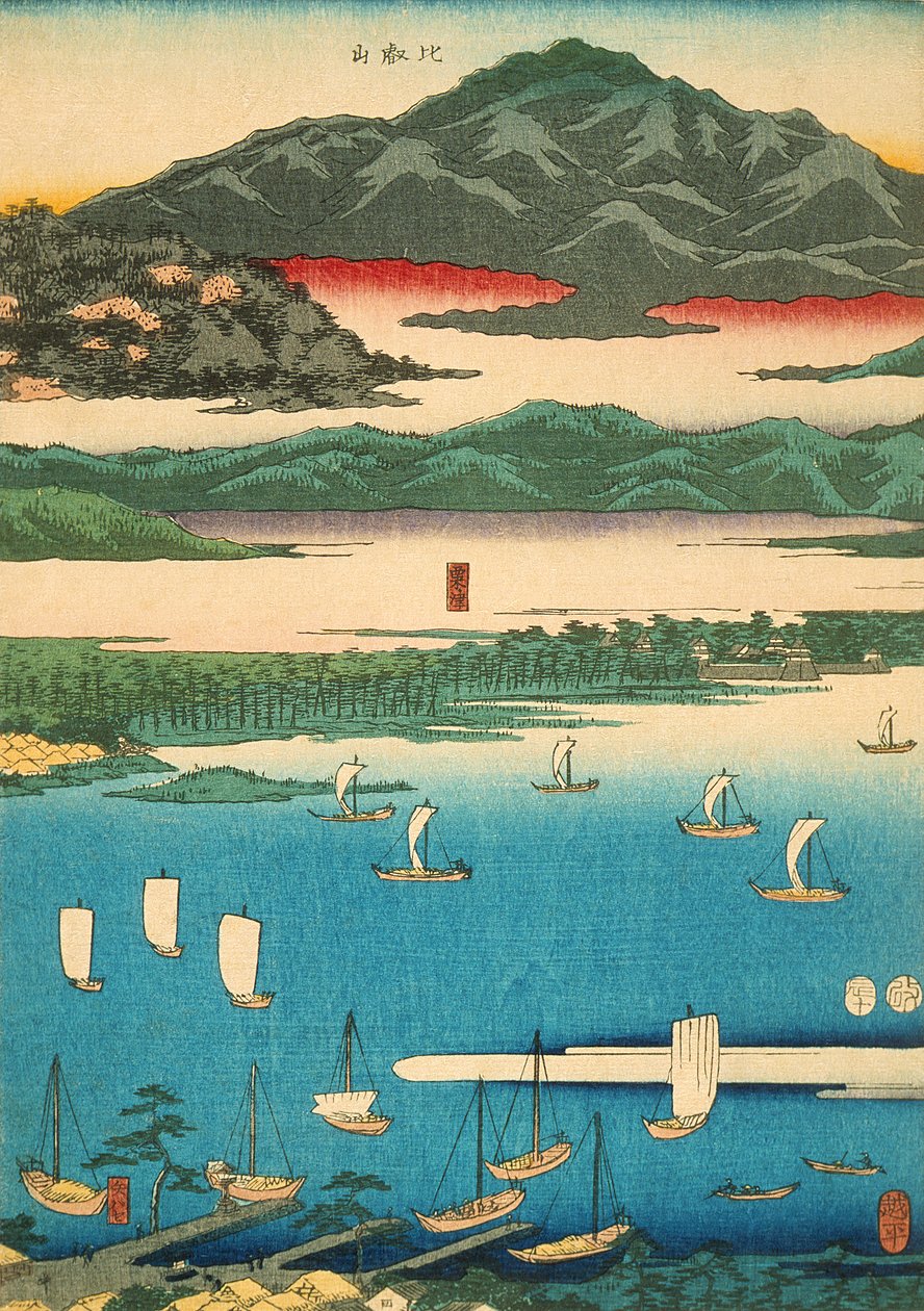 Acht gezichten op Ōmi door Utagawa Hiroshige