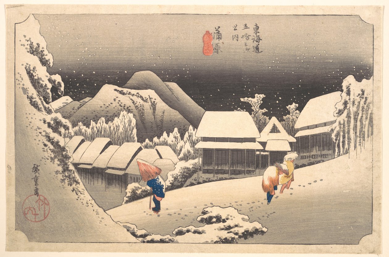 Avondsneeuw door Utagawa Hiroshige
