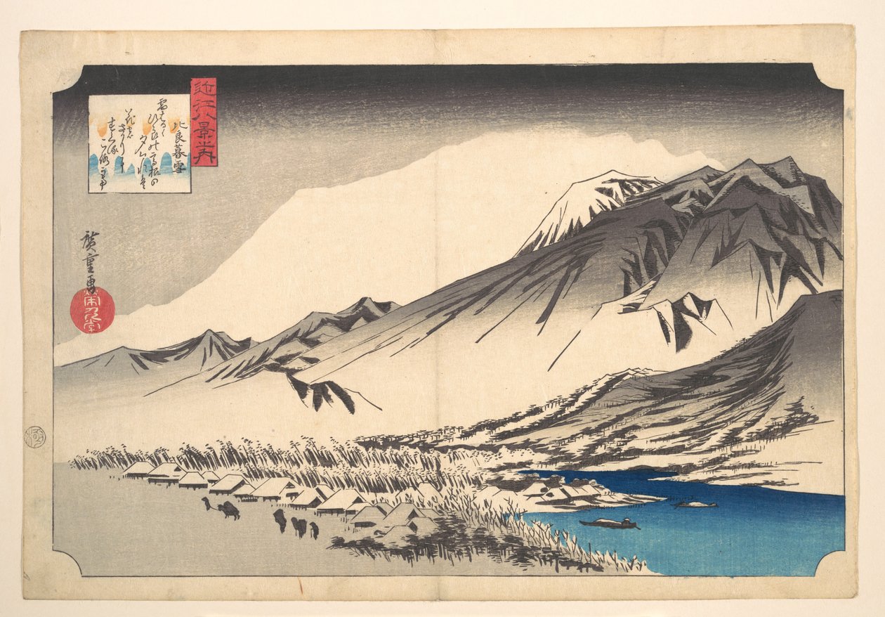 Avondsneeuw op de berg Hira door Utagawa Hiroshige