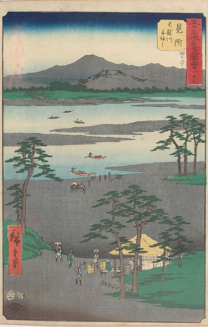 Bekende bezienswaardigheden langs de drieënvijftig stations door Utagawa Hiroshige