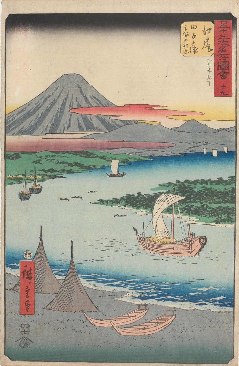 Beroemde gezichten van de drieënvijftig stations door Utagawa Hiroshige