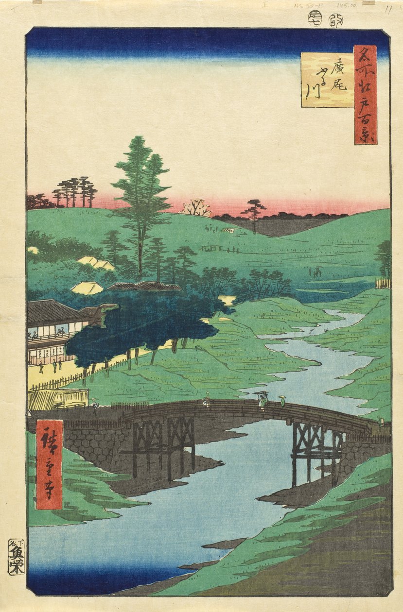 Furukawa-rivier, Hiroo door Utagawa Hiroshige
