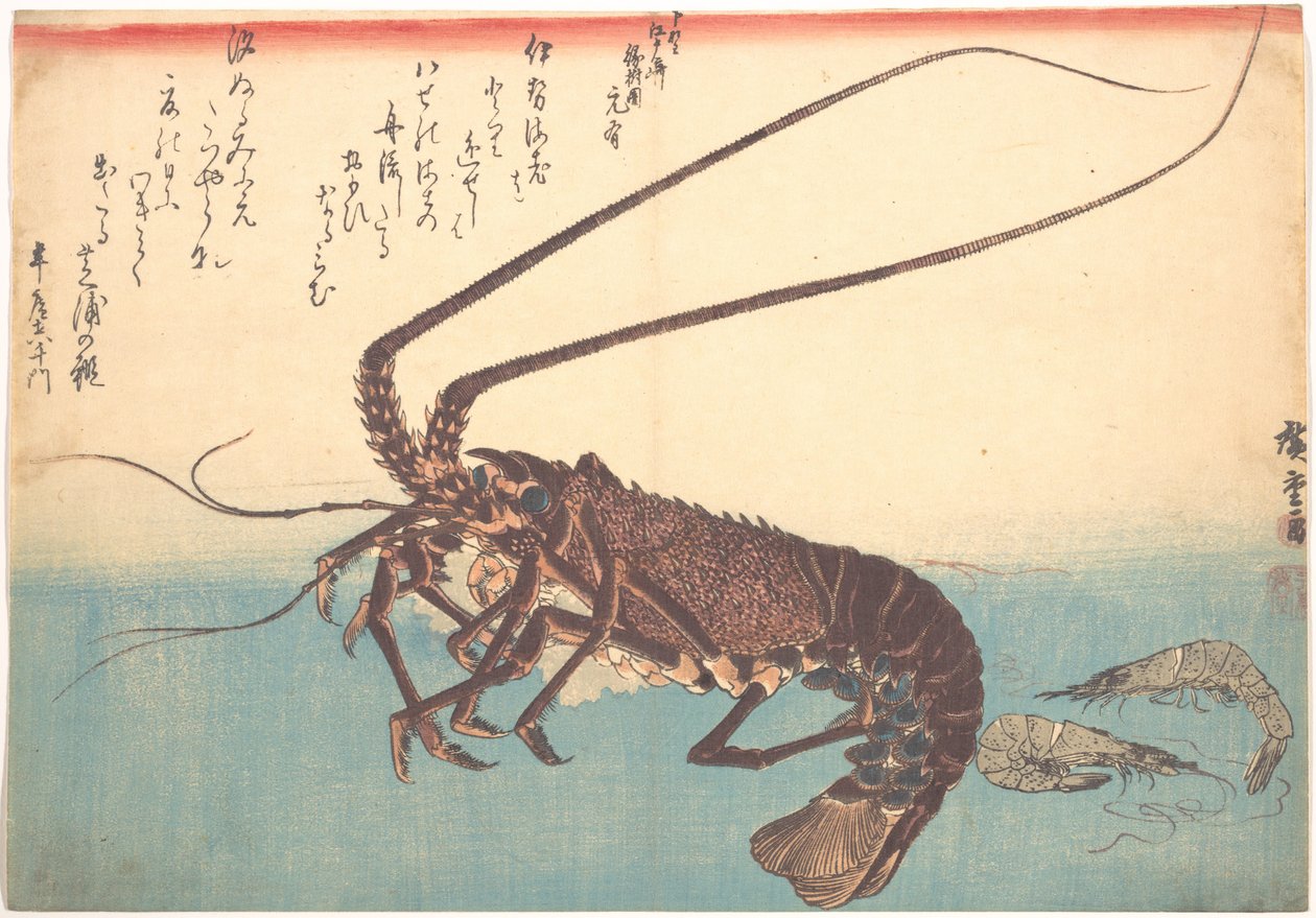 Ise-ebi en Shiba-ebi, uit de serie Uozukushi (Alle soorten vis) door Utagawa Hiroshige