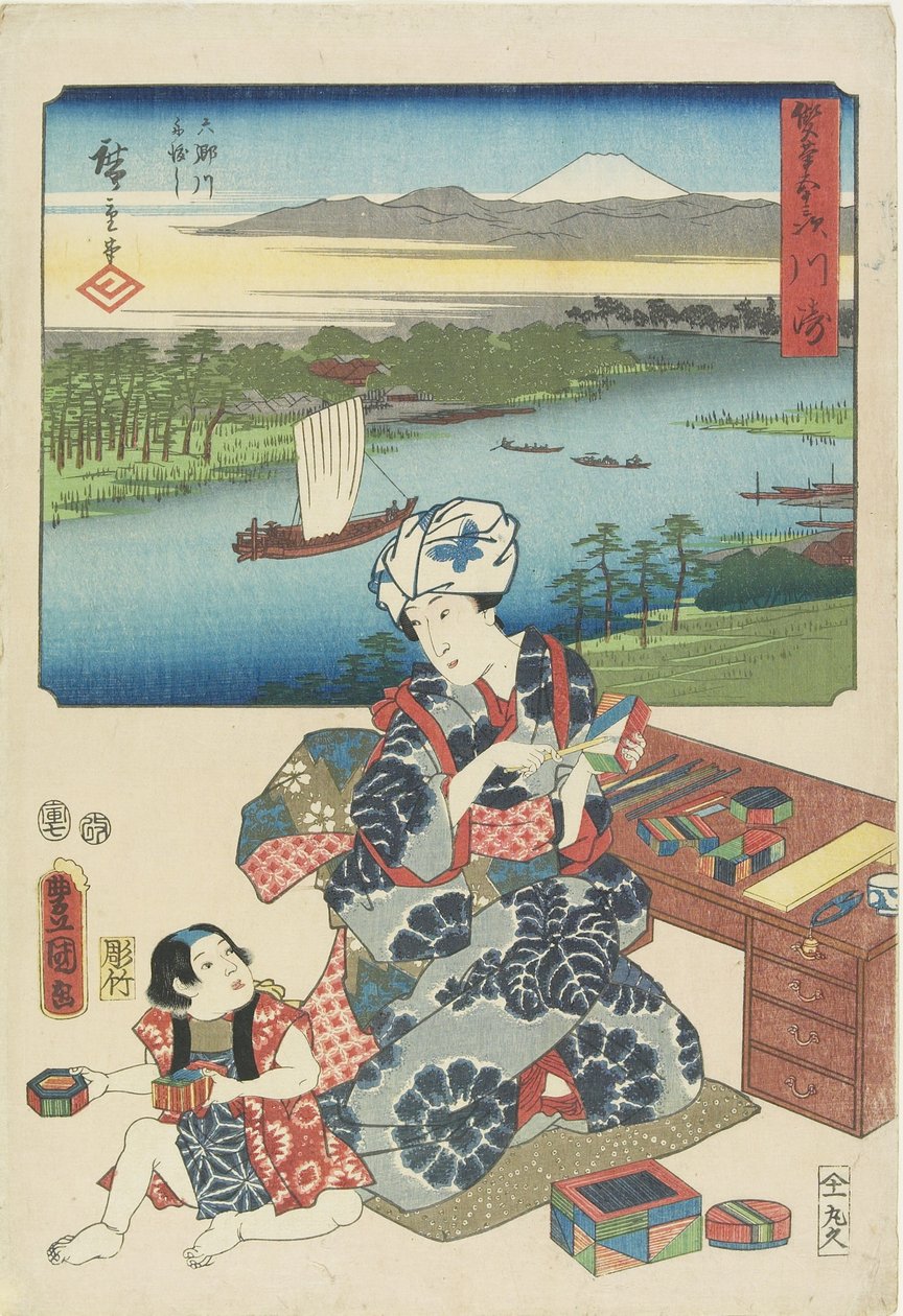 Kawasaki, juli 1854 door Utagawa Hiroshige