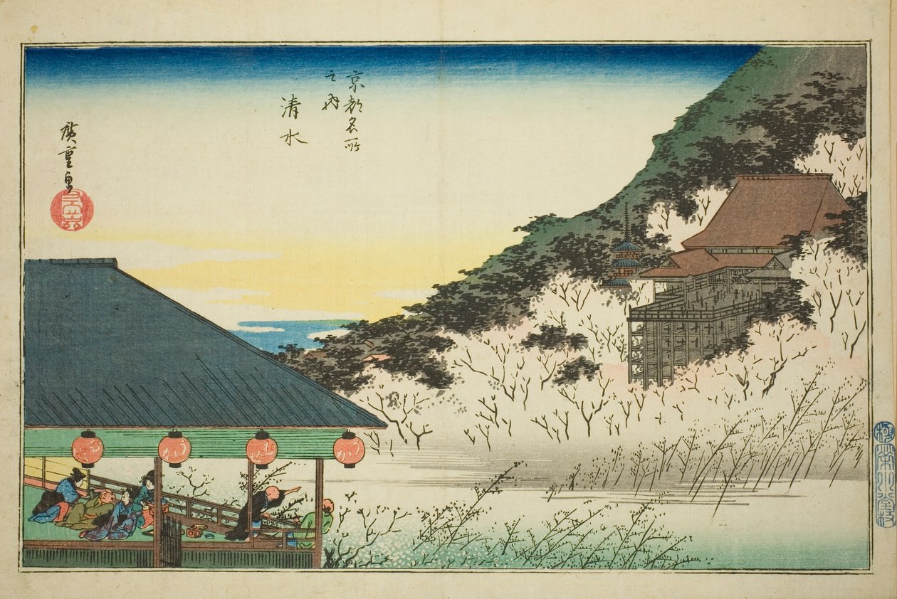 Kiyomizu Tempel, uit de serie Beroemde Plaatsen in Kyoto door Utagawa Hiroshige