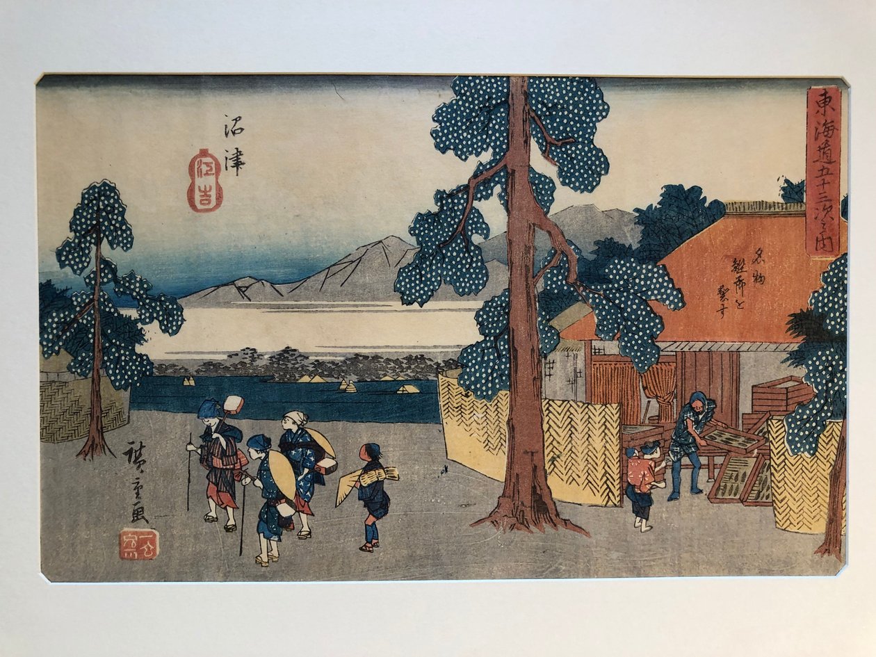 Numazu, uit de serie „De drieënvijftig stations van de Tōkaidō”, ook bekend als de „Gyōsho Tōkaidō” door Utagawa Hiroshige