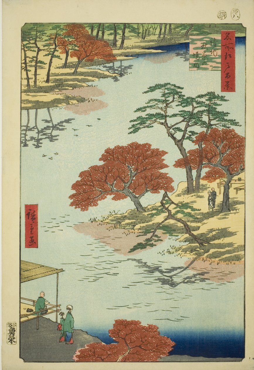 Omgeving van het Akiba-heiligdom, Ukeji, uit de serie "Honderd beroemde uitzichten van Edo" door Utagawa Hiroshige