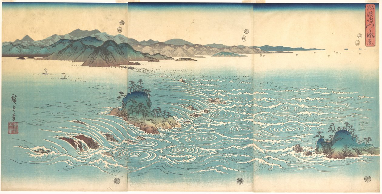 Stroomversnellingen bij Naruto door Utagawa Hiroshige