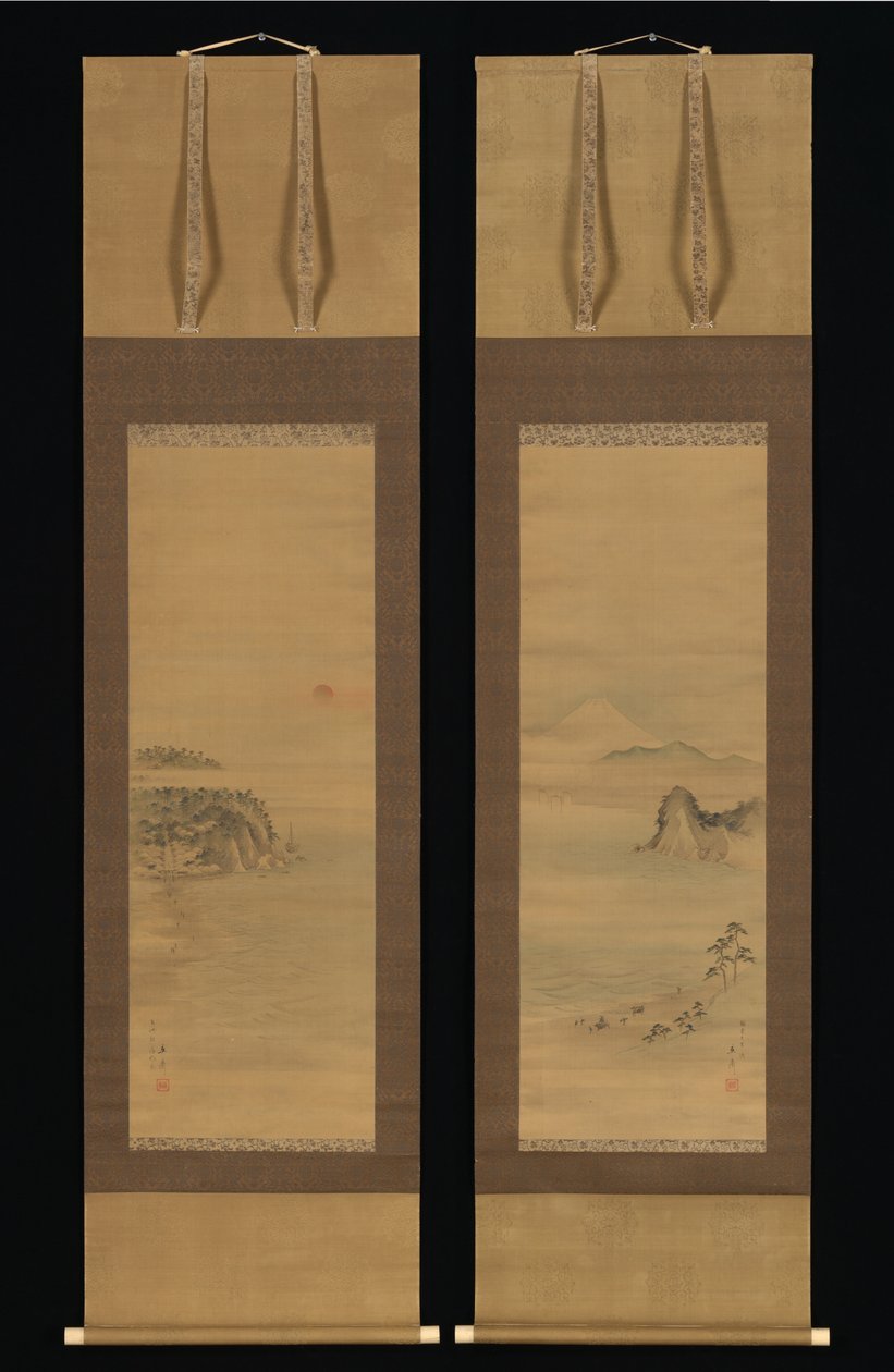 Shichirigahama und Enoshima door Utagawa Hiroshige