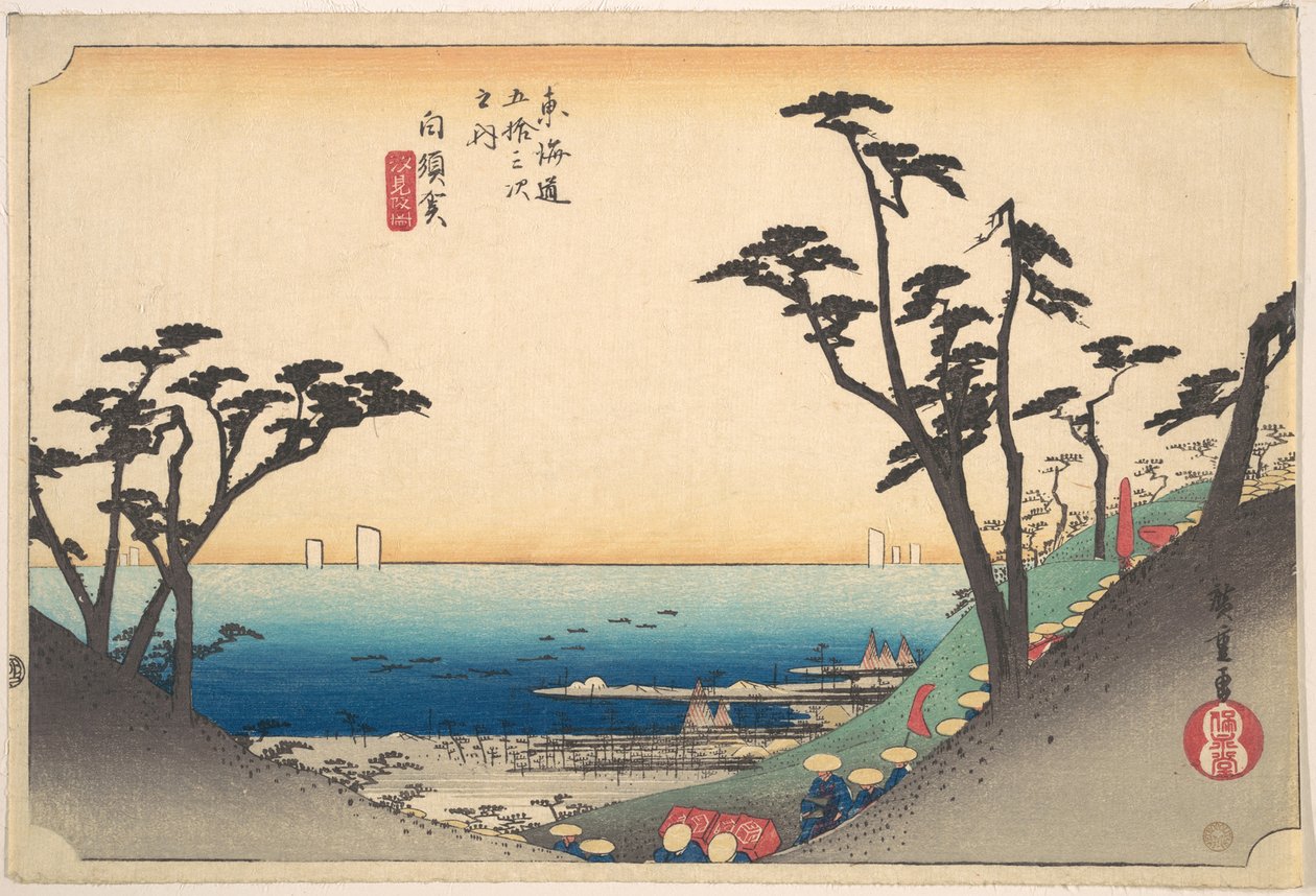 Shirasuka, Shio-mi Zaka door Utagawa Hiroshige