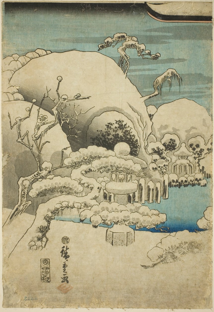Taira no Kiyomori ziet een verschijning (Taira no Kiyomori kaii o miru zu) door Utagawa Hiroshige