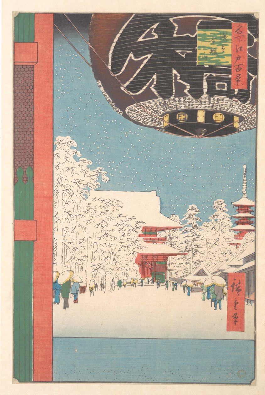 De Kinryusan-tempel in Asakusa door Utagawa Hiroshige