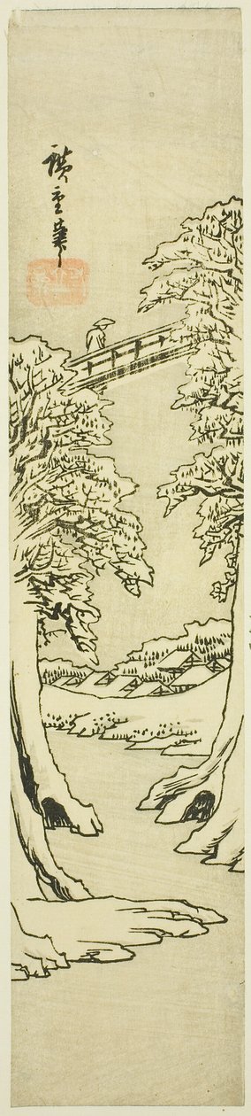 De Apenbrug in de Winter door Utagawa Hiroshige
