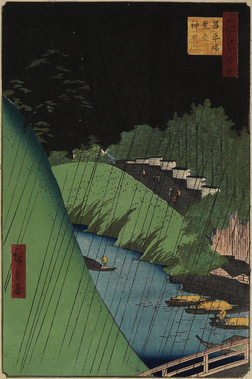 De Tempel van Confucius bij de Sho_hei Brug over de Kanda Rivier, september 1857 door Utagawa Hiroshige