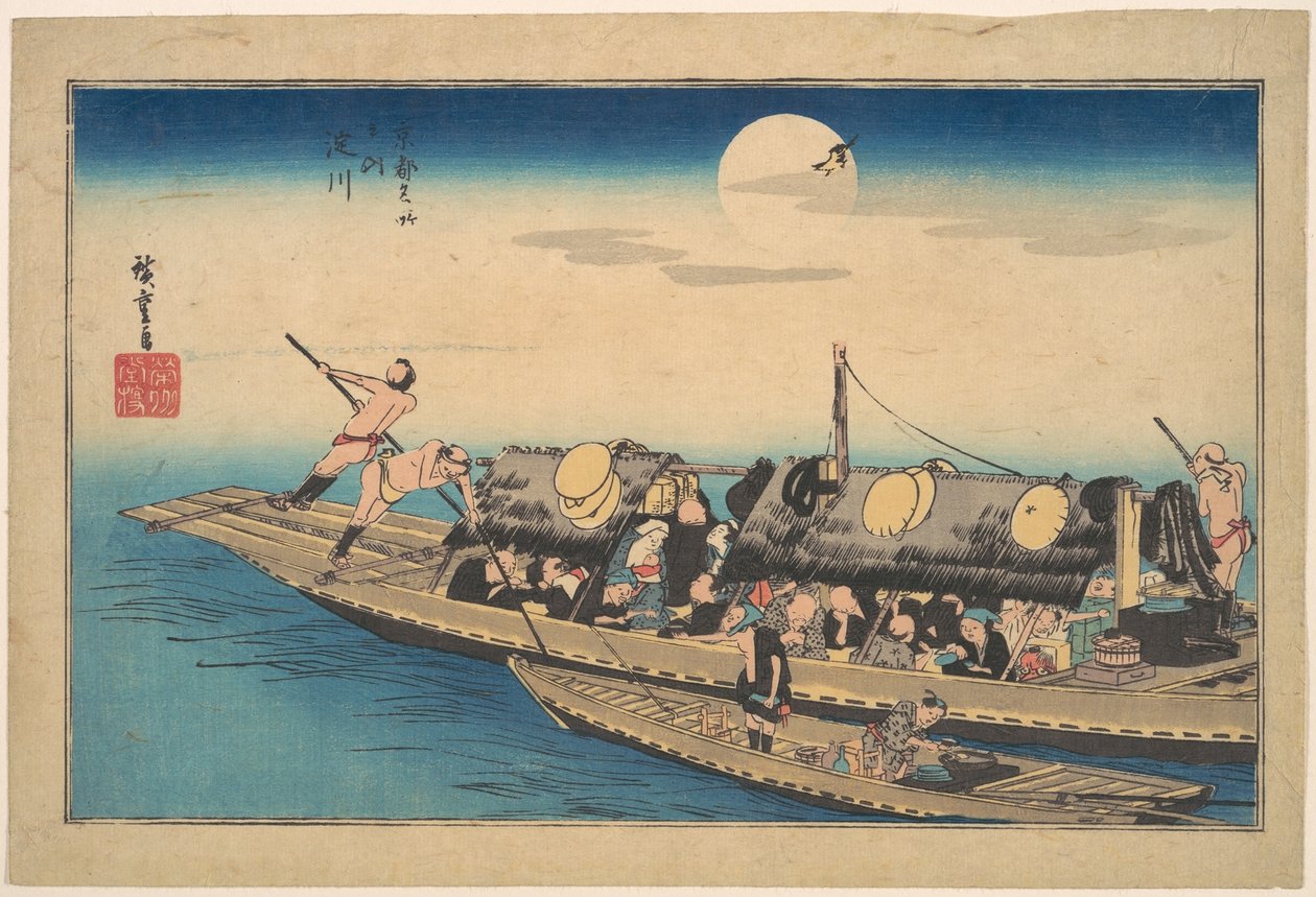 De rivier de Yodo, uit de serie Beroemde plaatsen van Kyoto (Kyoto meisho no uchi, Yodo-gawa) door Utagawa Hiroshige