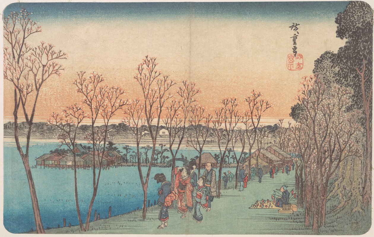 Ueno, Shinobazu-vijver door Utagawa Hiroshige