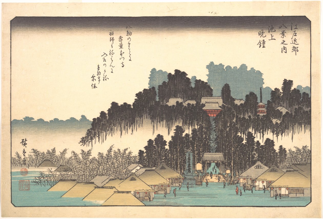 Vesper Bells bij Ikegami door Utagawa Hiroshige