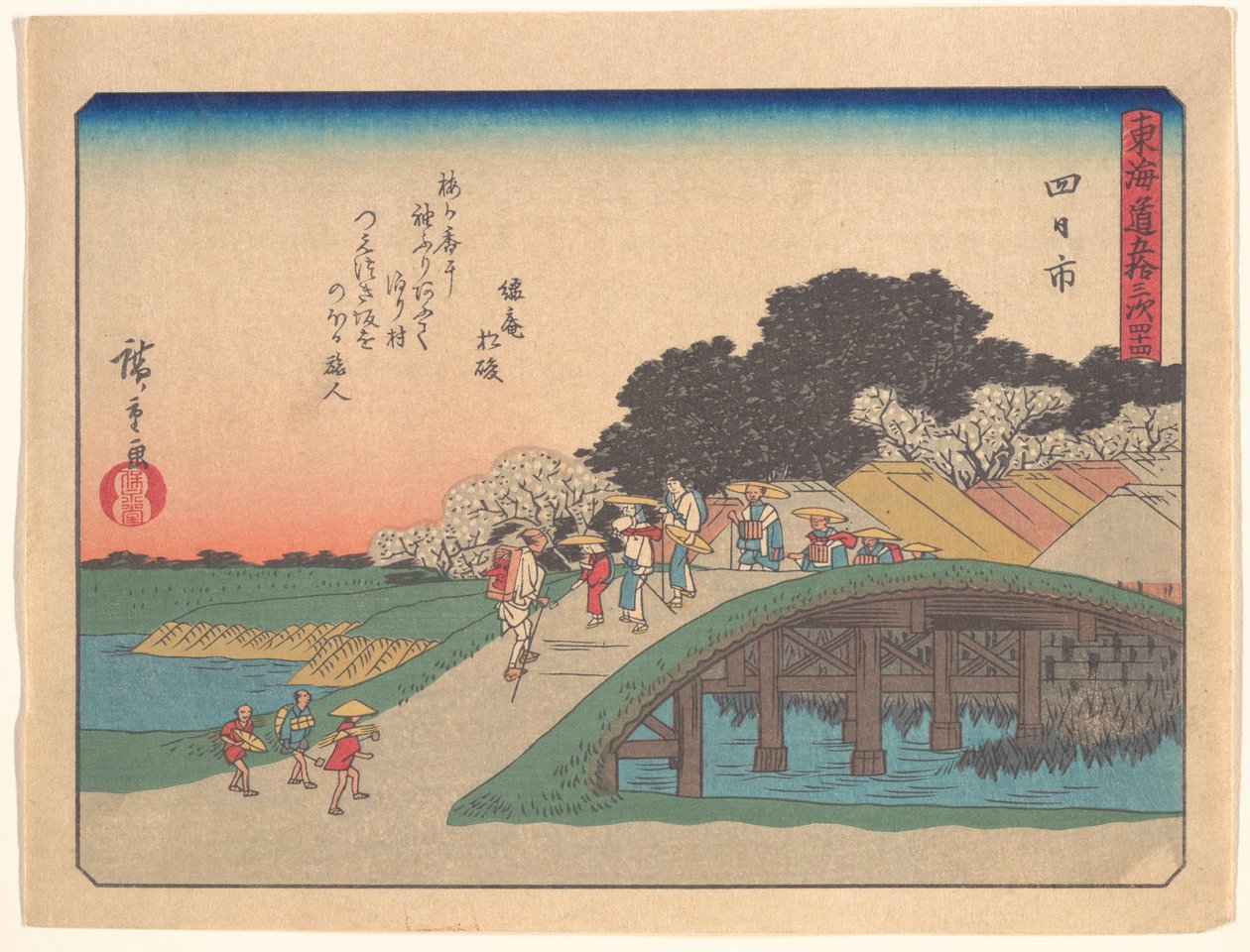Yokkaichi, uit de serie De drieënvijftig stations van de Tōkaidō-weg door Utagawa Hiroshige