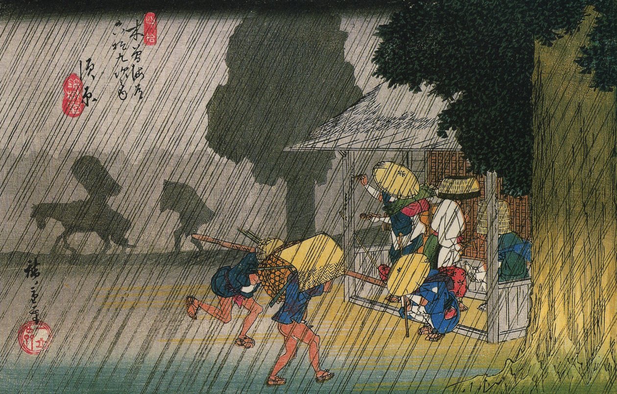 nr.39 Suhara, uit De negenenzestig staties van de Kiso-kaidō door Utagawa Hiroshige