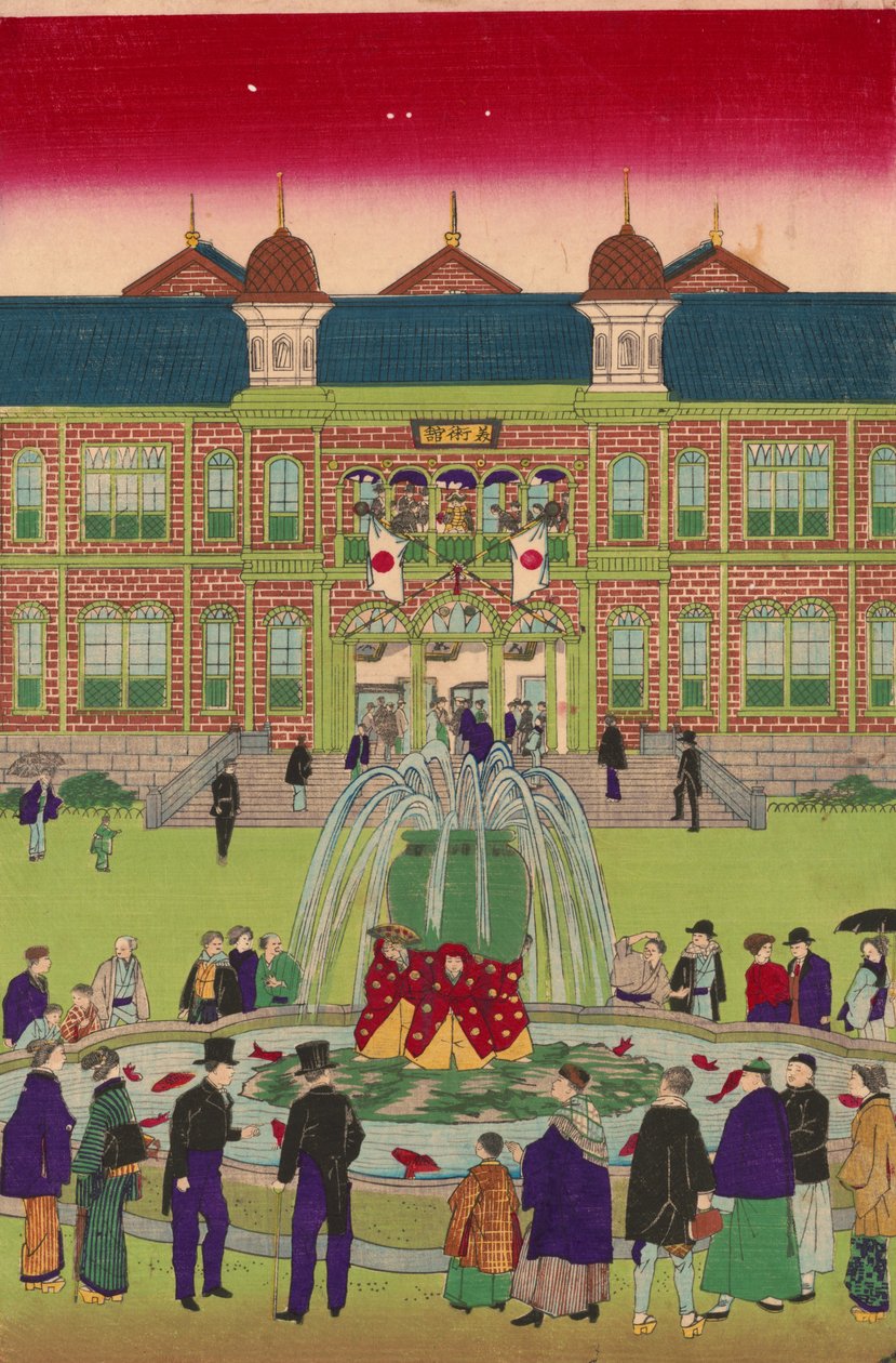 Tweede nationale industriële tentoonstelling in Ueno Park door Utagawa Hiroshige III
