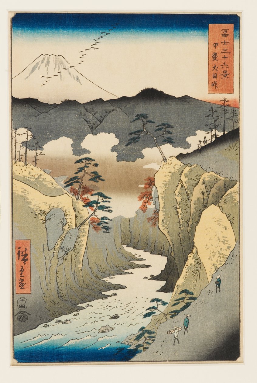 Inume-pas in de provincie Kai door Utagawa II Hiroshige