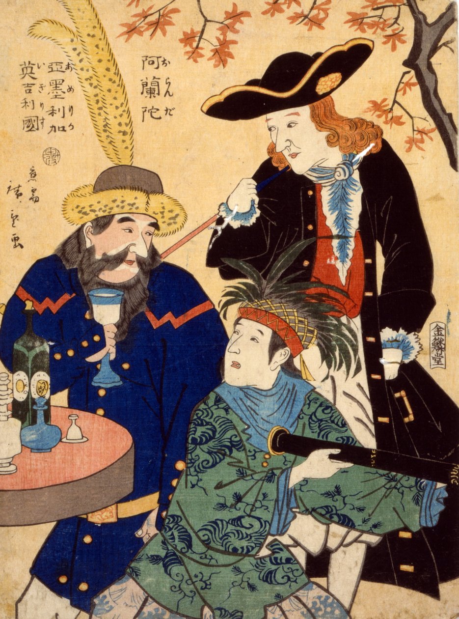Oranda, Amerika, Igirisu door Utagawa II Hiroshige