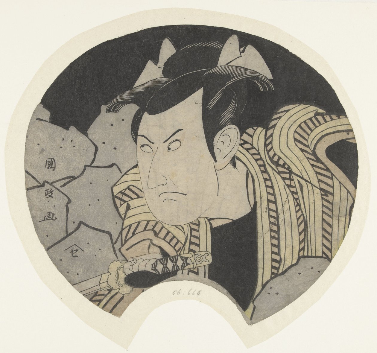 Acteur met zwaard door Utagawa Kunimasa