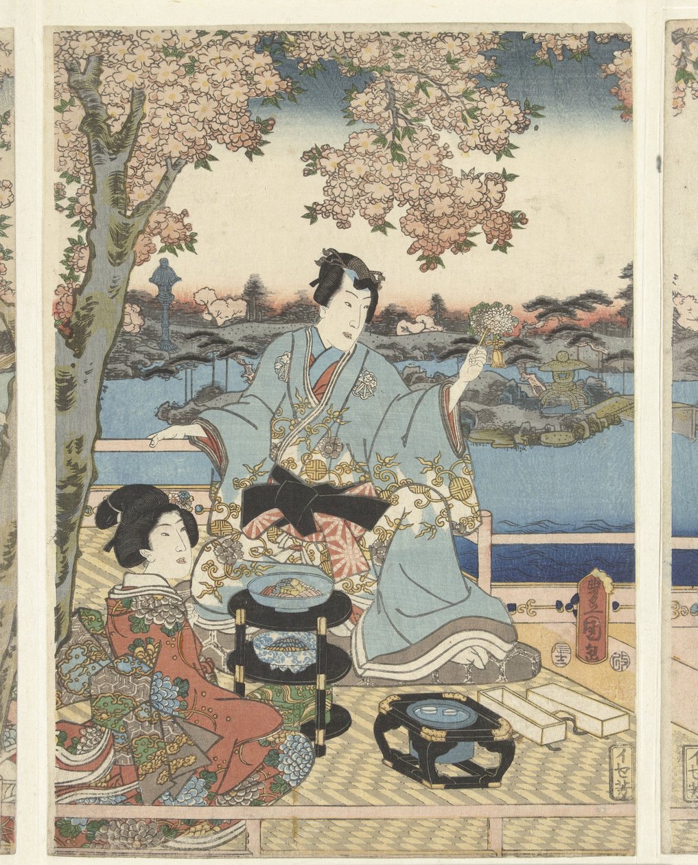 Een voorjaarsbanket voor de Oostelijke Genji door Utagawa Kunisada (I)