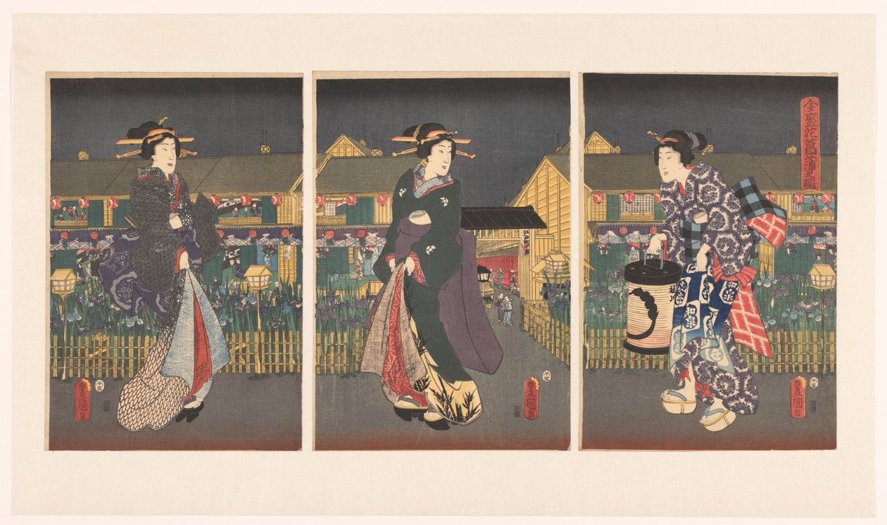 Irissen in volle bloei door Utagawa Kunisada (I)