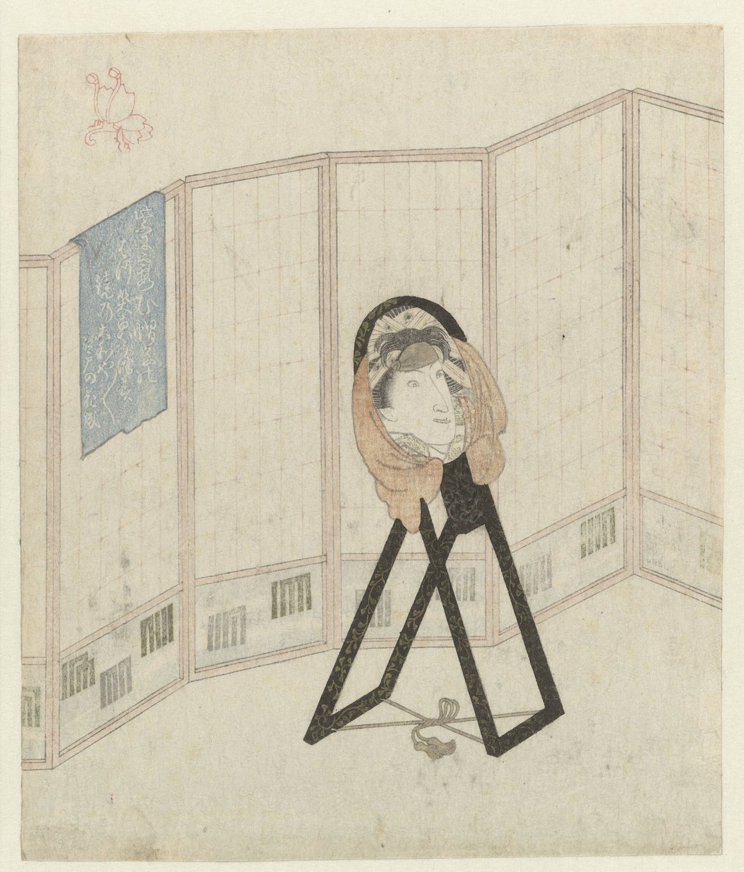 Spiegel bij kamerscherm door Utagawa Kunisada (I)