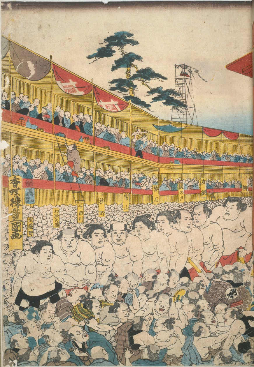 Afbeeldingen van het grote Sumo-festival door Utagawa Kunisada