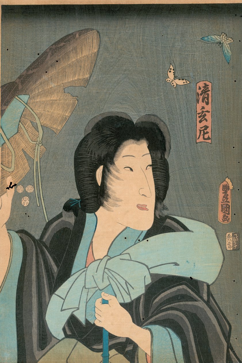 Dichter en vlinder, uitgegeven door Otaya Takichi door Utagawa Kunisada