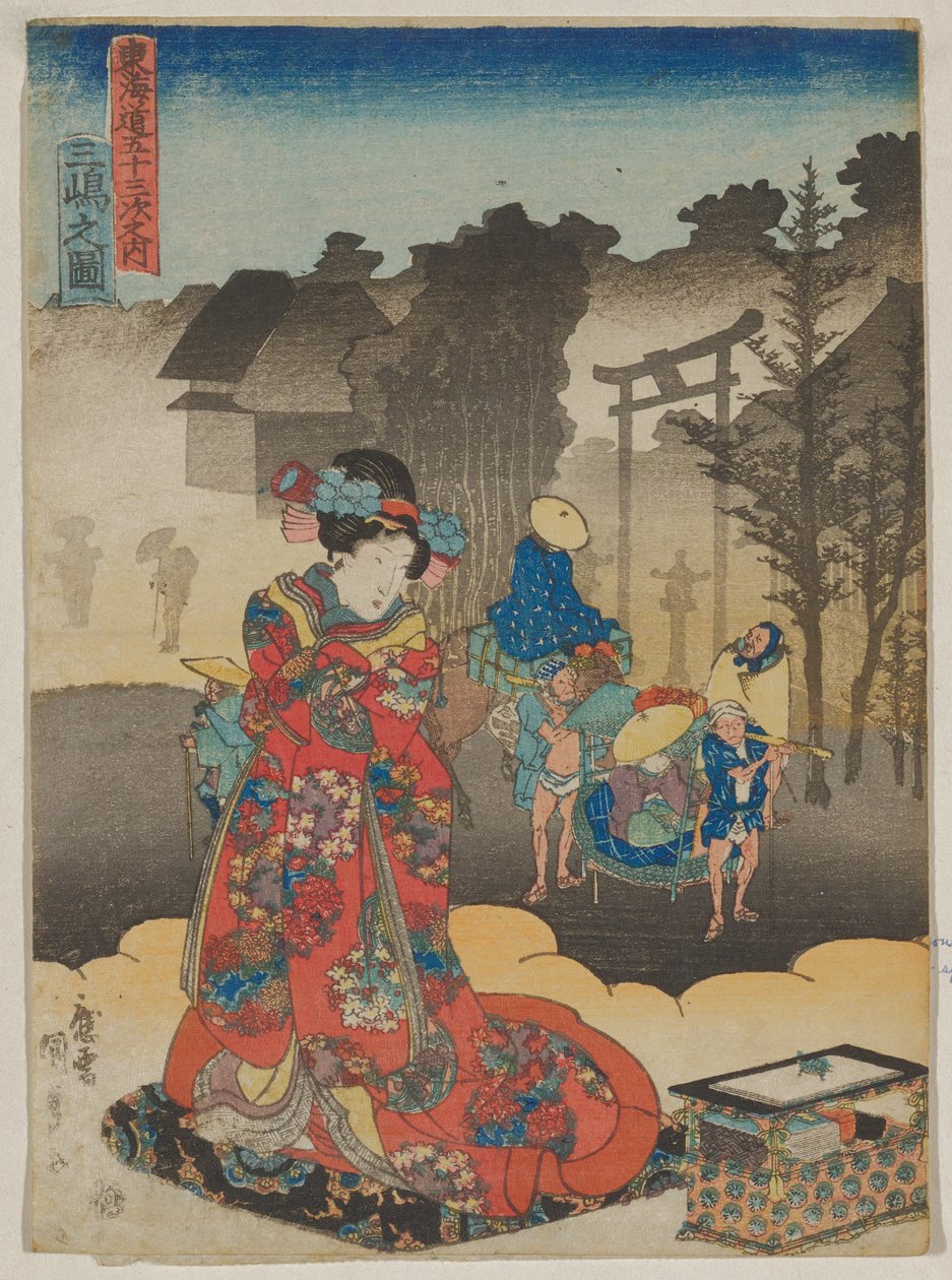 Gezicht bij Mishima door Utagawa Kunisada