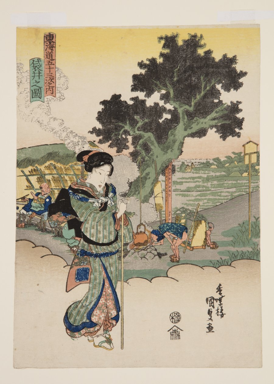 Uitzicht op Fukuroi door Utagawa Kunisada