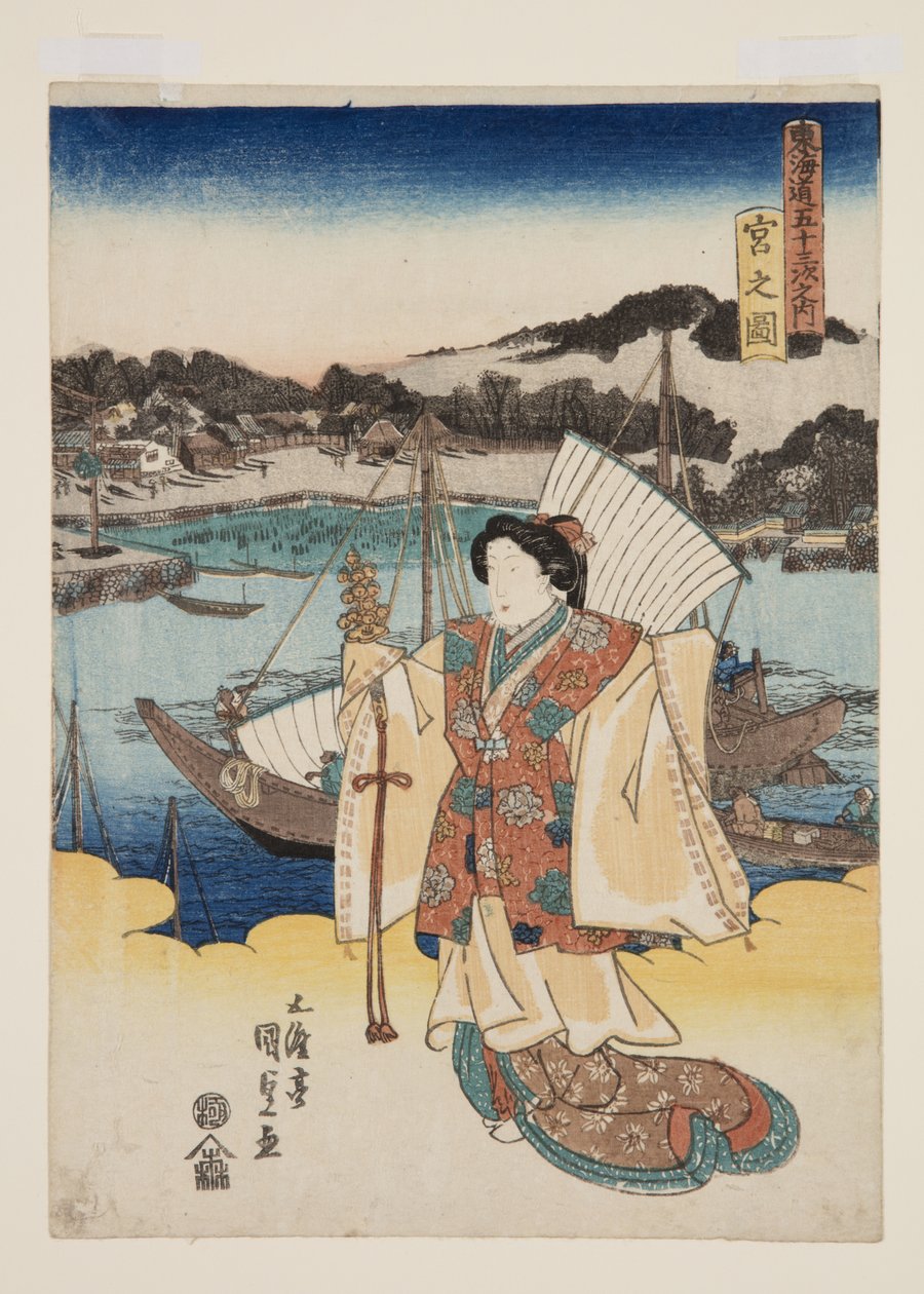 Uitzicht op Miya door Utagawa Kunisada