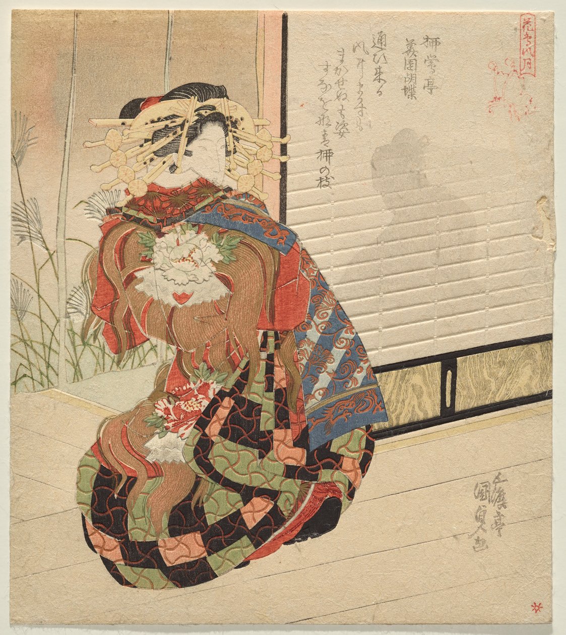 Wind, uit de serie Vogel en Bloem, Wind en Maan door Utagawa Kunisada