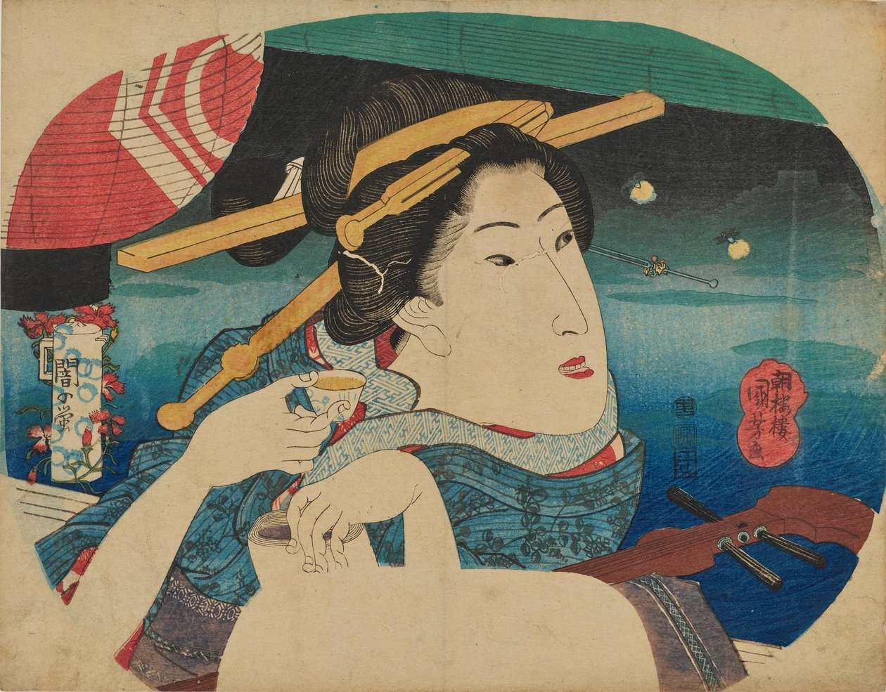 Schoonheid en Vuurvliegje door Utagawa Kuniyoshi