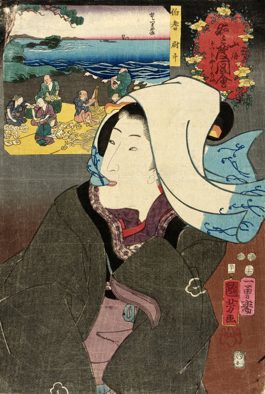 Gedroogde abalone uit Hōki door Utagawa Kuniyoshi