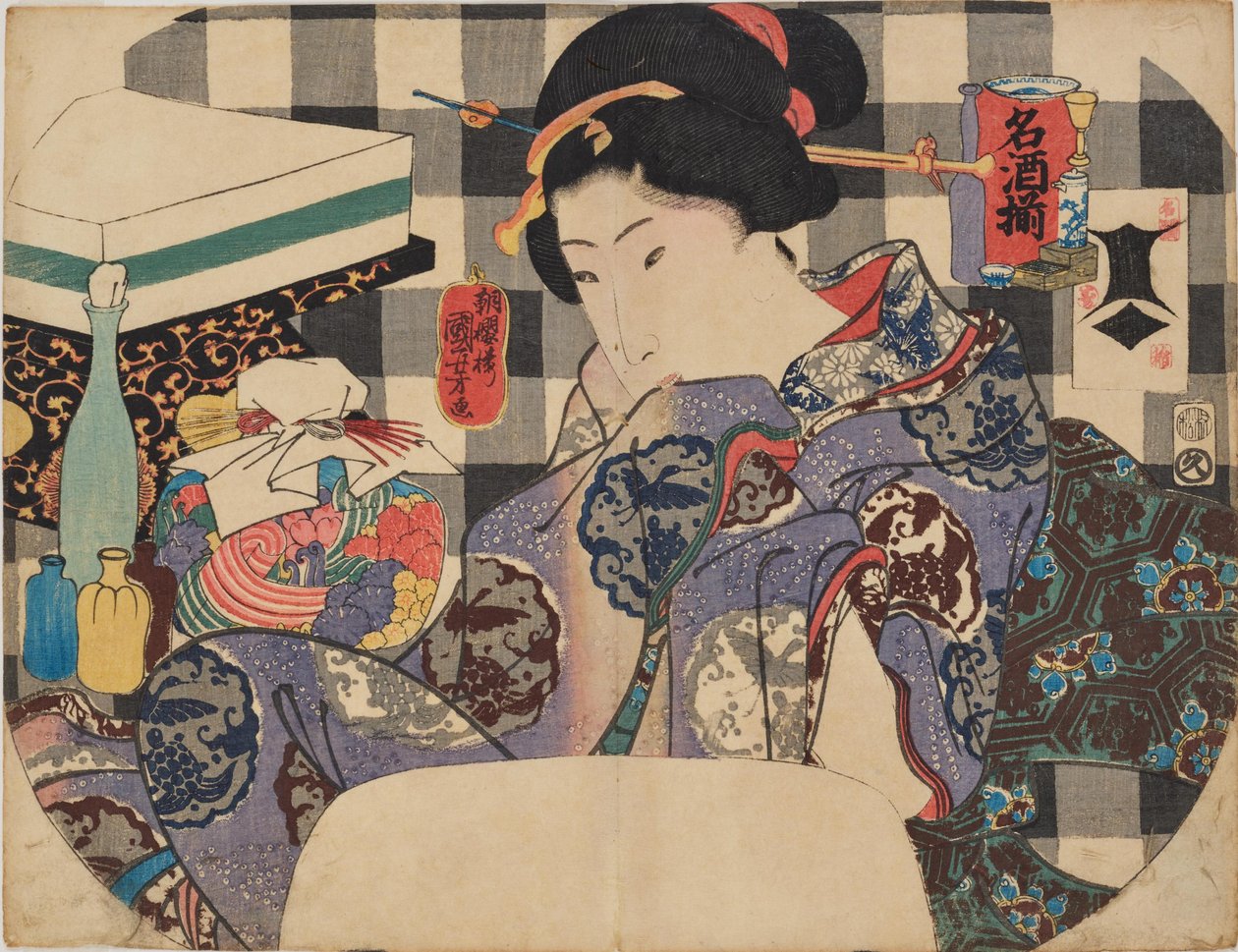 Beroemde sakemerken door Utagawa Kuniyoshi