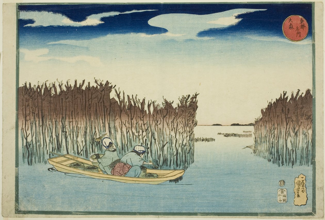 Omori, uit de serie "Beroemde plaatsen in de oostelijke hoofdstad (Toto meisho)" door Utagawa Kuniyoshi