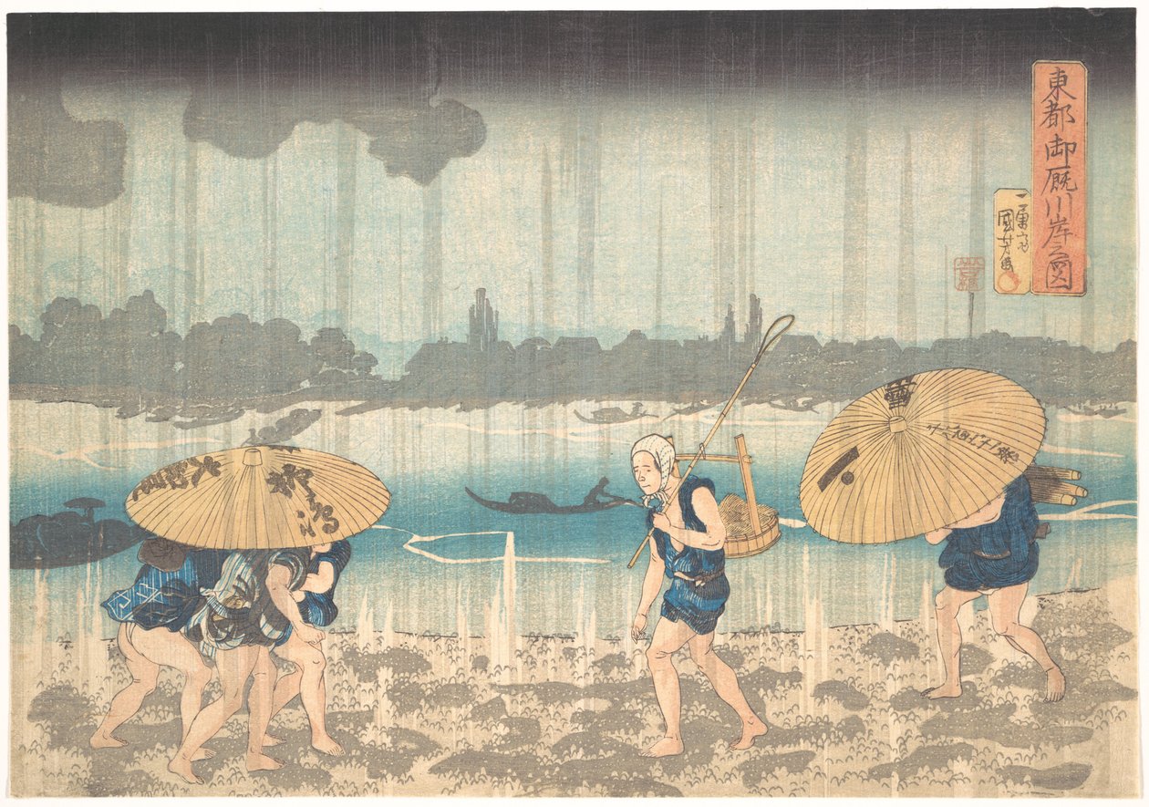 Onmayagashi in Edo door Utagawa Kuniyoshi