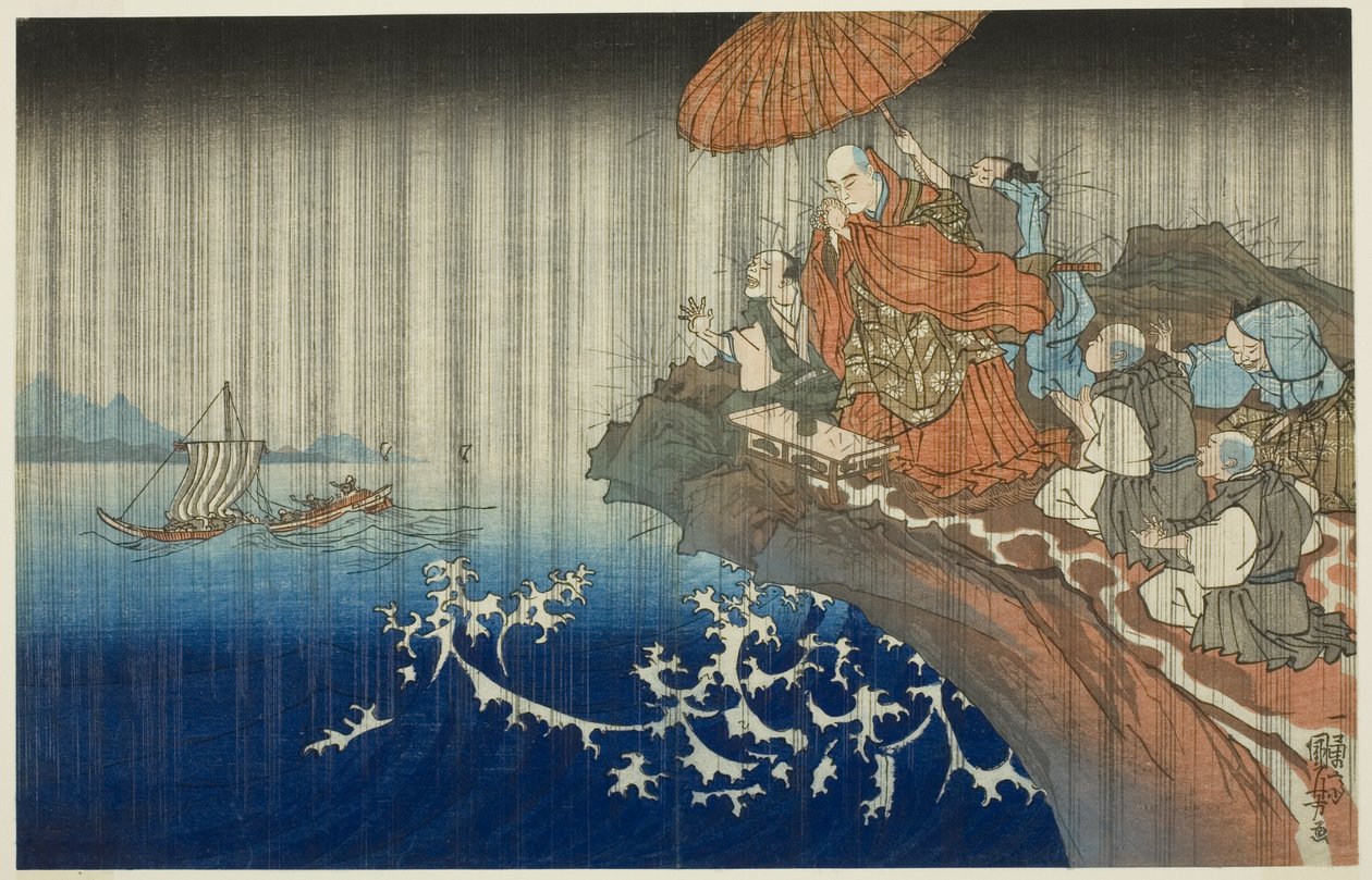 Bidden om regen in Ryozengasaki in Kamakura, 1271 (Bun